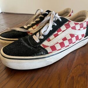 Vans Old Skool Women’s Black and Red Checkered Sneakers